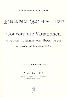 Konzertante Variationen über ein  Thema von Beethoven für Klavier  und Orchester,   Studienpartitur