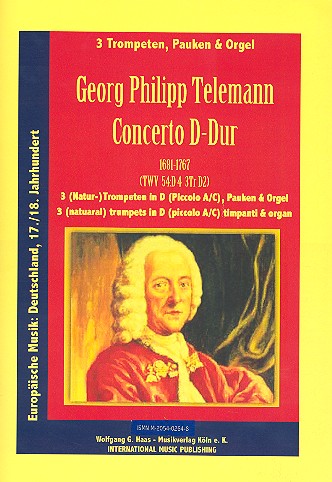 Concerto D-Dur TWV54:D4&nbsp;&nbsp;für 3 Trompeten in D, Pauken und Orgel&nbsp;&nbsp;Stimmen