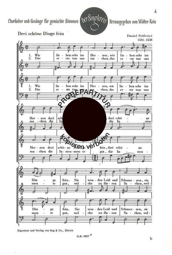 3 SCHOENE DINGE FEIN: FUER  GEM CHOR A CAPPELLA  SINGPARTITUR