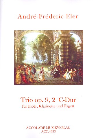 Trio C-Dur op.9,2 für  Flöte, Klarinette und Fagott  Partitur und Stimmen