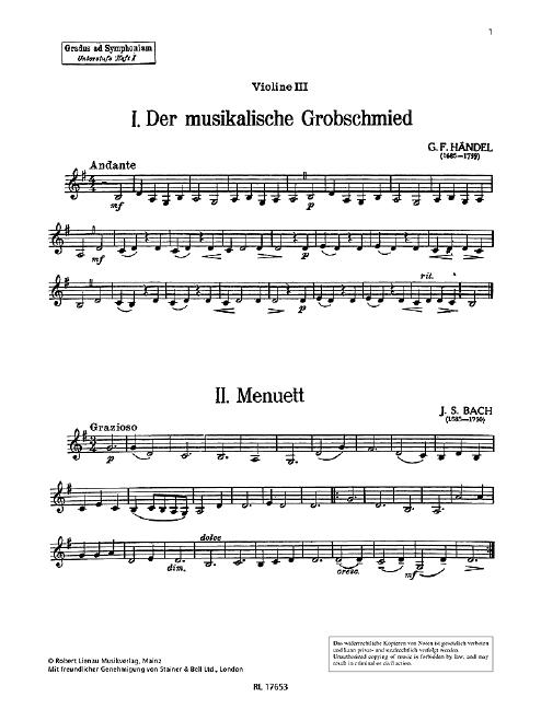 Gradus ad symphoniam Band 1 - Unterstufe  für Streichorchester  Violine 3
