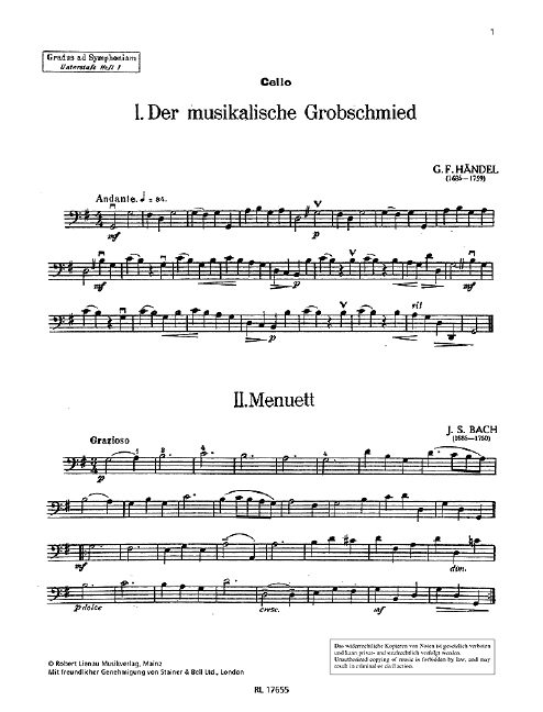 Gradus ad symphoniam - Unterstufe 1  für Schulorchester  Violoncello