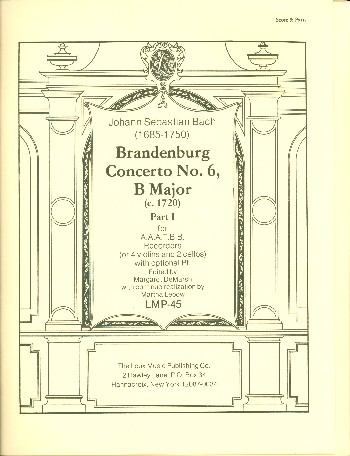 Brandenburg Concerto B Major no.6 (part 1)&nbsp;&nbsp;for 6 recorders (AAATBB)&nbsp;&nbsp;score