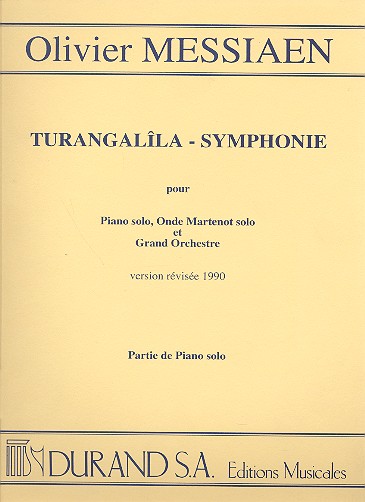 Turangalila-Symphonie  pour piano, onde Martenot  et orchestre,   piano solo