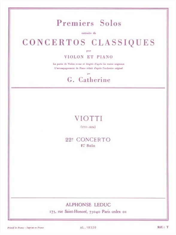 1. SOLO DE CONCERTO NO.22  POUR VIOLON ET PIANO  CATHERINE, GEORGES, ED