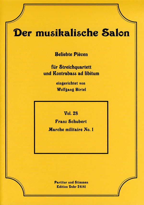 Marche militaire Nr.1&nbsp;&nbsp;für Streichquartett&nbsp;&nbsp;Partitur und Stimmen