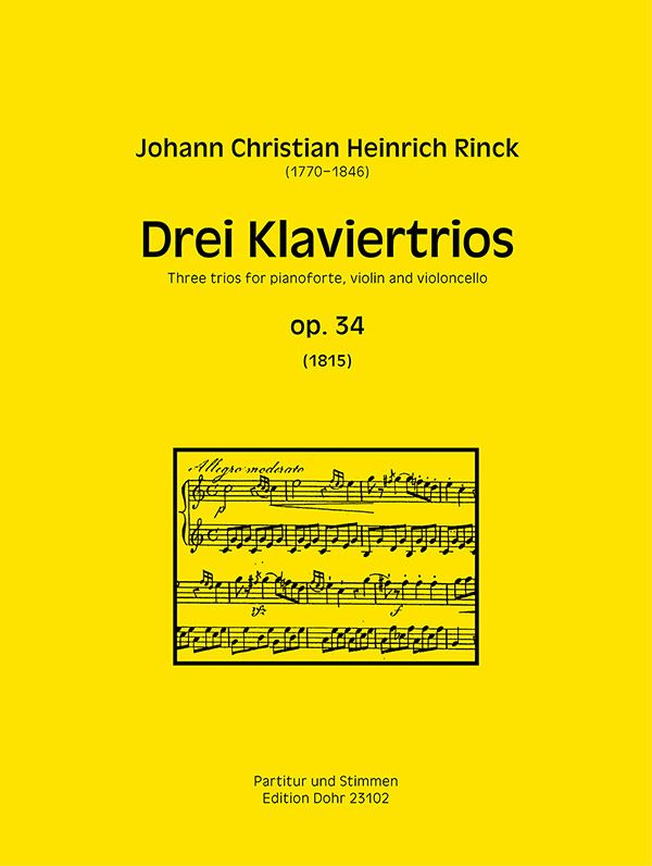 3 Klaviertrios op.34  für Violine, Violoncello und Klavier  Stimmen