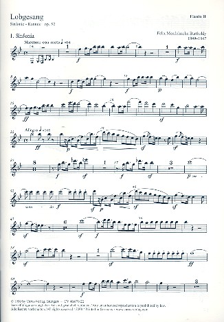 Sinfonie Nr.2 op.52&nbsp;&nbsp;für Soli, Chor und Orchester&nbsp;&nbsp;Flöte 2