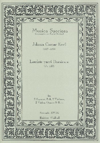 Laudate pueri dominum  für 2 Soprane Bass, 2 Violinen, 2 Violen, Orgel und Bc  Partitur und Stimmen