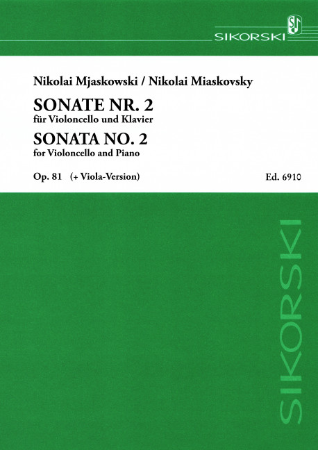 Sonate Nr.2 op.81&nbsp;&nbsp;für Violoncello und Klavier&nbsp;&nbsp;(enthält auch die Violaversion)