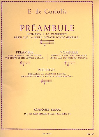Preambule initiation a la clarinette    