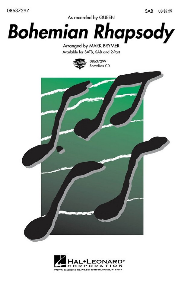 BOHEMIAN RHAPSODY FOR MIXED&nbsp;&nbsp;CHORUS AND PIANO,  SCORE&nbsp;&nbsp;