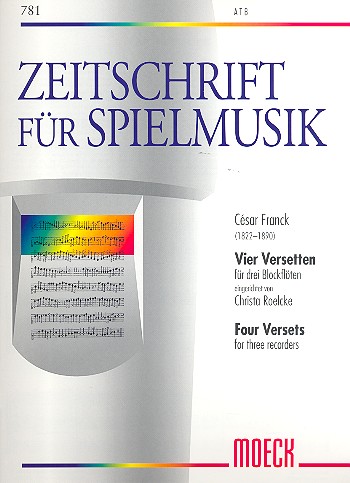 4 Versetten   für 3 Blockflöten (ATB)  Partitur und Stimmen