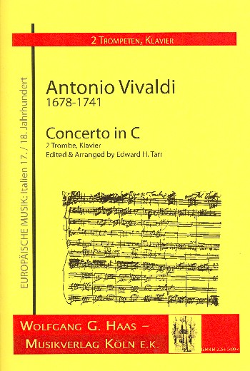 Concerto C-Dur RV537 für  2 Trompeten, Streicher und Cembalo  für 2 Trompeten und Klavier