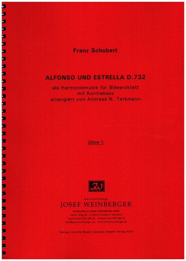 Alfonso und Estrella D732  für Bläseroktett und Kontrabass  Stimmen