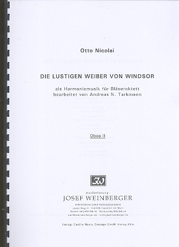 Die lustigen Weiber von Windsor&nbsp;&nbsp;für Bläseroktett und Kontrabass&nbsp;&nbsp;Stimmen