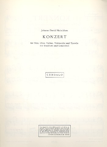 Konzert  für Flöte, Oboe, Violine, Theorbe, Streicher und Bc  Cembalo