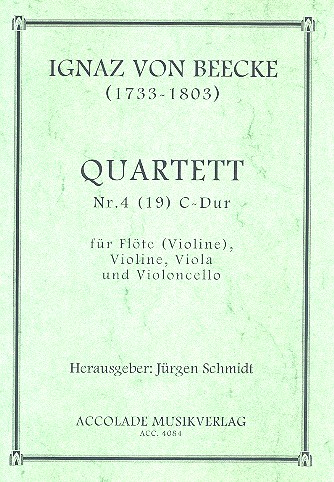 Quartett C-Dur Nr.4 für Flöte und  Streichtrio  Partitur+Stimmen