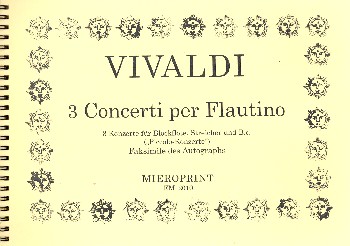 3 concerti per flautino RV443-445  für Blockflöte und Klavier  Faksimile