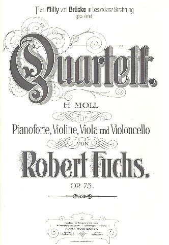 Quartett h-Moll op.75  für Violine, Viola, Violoncello und Klavier  Stimmen