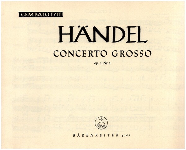 Concerto grosso B-Dur op.3,1&nbsp;&nbsp;für Orchester&nbsp;&nbsp;Cembalo 1 / 2
