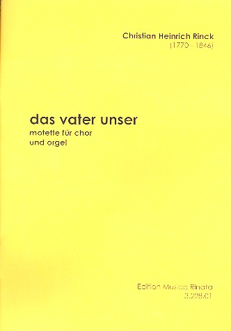 Das Vater unser Motette  für gem Chor und Orgel  Partitur