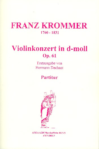Konzert d-Moll op.61  für Violine und Orchester  Partitur