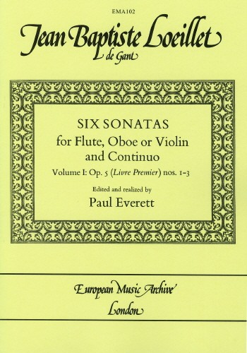 6 sonatas for flute, oboe (vl) and bc  Vol.1  score and parts  