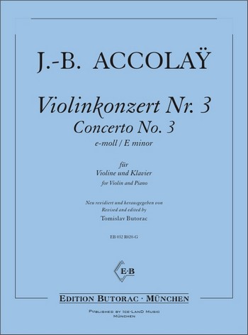Konzert e-Moll Nr.3 für Violine&nbsp;&nbsp;und Klavier&nbsp;&nbsp;