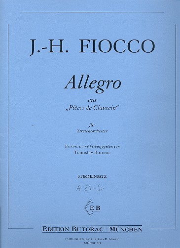 Allegro für Streichorchester  Stimmensatz klein (3-3-2-3)  Butorac, T., Bearb.