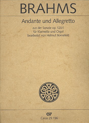 Andante und Allegretto aus der Sonate op.120,1&nbsp;&nbsp;für Klarinette und Orgel&nbsp;&nbsp;