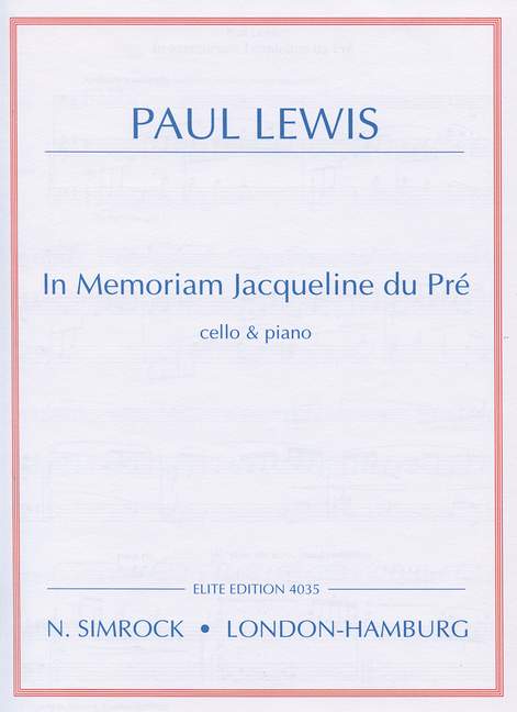 In memoriam Jacqueline du Pré  für Violoncello und Klavier  