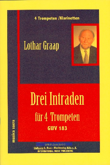 3 Intraden GWV183 für 4 Trompeten oder Klarinetten  Partitur und Stimmen  