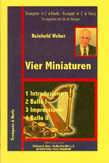 4 Miniaturen für Trompete in C und Harfe (Klavier)  Partitur und Stimmen  