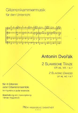 2 slawische Tänze op.46.1 und op.46,7  für 4 Gitarren (Gitarrenensemble)  Partitur und Stimmen