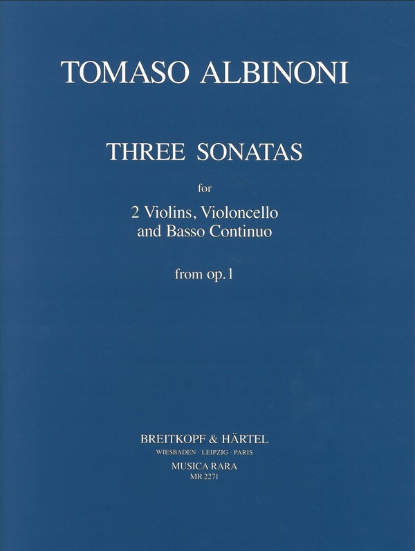 Sonate a tre op.1 Band 1 (Nr.1-3) &nbsp;&nbsp;für 2 Violinen, Violoncello und Bc.&nbsp;&nbsp;Partitur und Stimmen