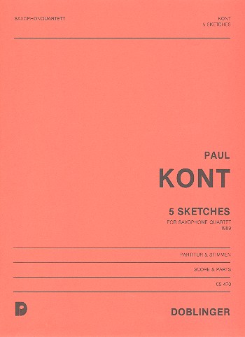 5 Sketches für 4 Saxophone (SATB)  Partitur und Stimmen  