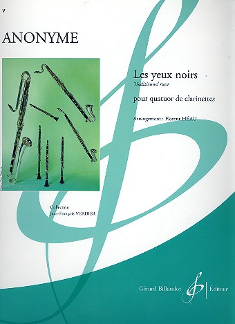 Les yeux noirs traditionnel russe&nbsp;&nbsp;pour quatuor de clarinettes,&nbsp;&nbsp;partition+parties