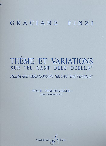 Theme et variations sur  el cant dels ocells pour  violoncelle