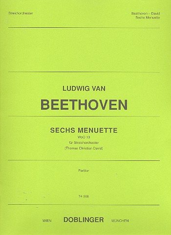 6 Menuette WoO10  für Streichorchester  Partitur