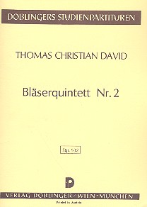 Quintett Nr.2 für Flöte, Oboe,  Klarinette, Horn und Fagott  Studienpartitur