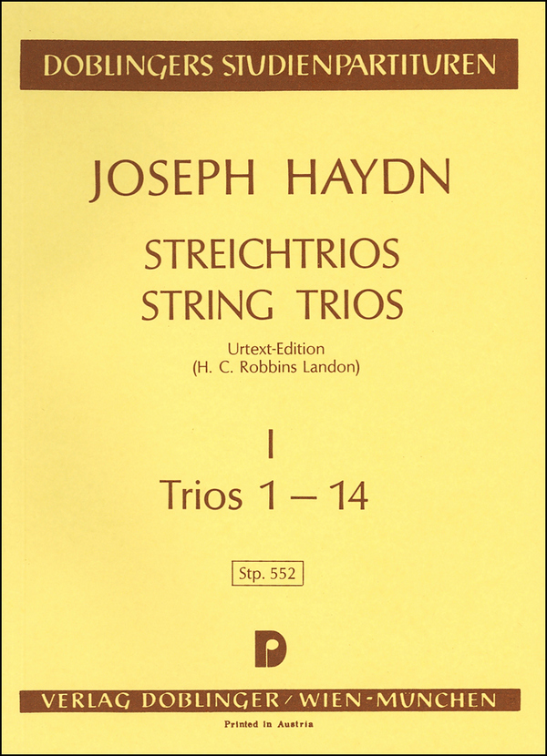 Trios Nr.1-14 für 2 Violinen und&nbsp;&nbsp;Violoncello,  Studienpartitur&nbsp;&nbsp;Landon, H. C. Robbins, Ed