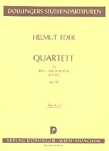 Quartett op.80 für Flöte, Violine,  Viola und Violoncello  Studienpartitur