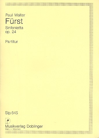 Sinfonietta op.24 für Orchester&nbsp;&nbsp;Studienpartitur&nbsp;&nbsp;