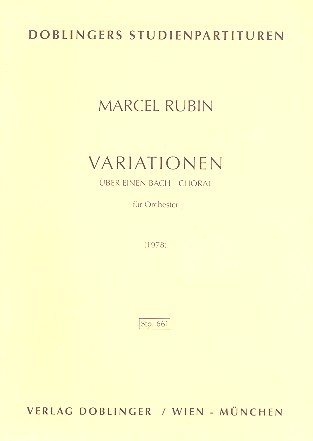 Variationen über einen Bach-Choral&nbsp;&nbsp;für Orchester,  Studienpartitur&nbsp;&nbsp;