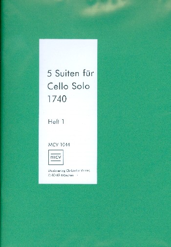 5 Suiten von 1740 Band 1 (Nr.1-3)  für Violoncello  