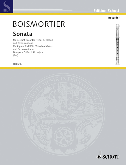 Sonata D-Dur  für Sopran-Blockflöte (Tenor-Blockflöte) und Basso continuo  