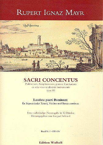 Laudate pueri dominum  für Sopran (Tenor), Violine und Bc  2 Partituren und Stimmen Sacri Concentus op.3 Band 1