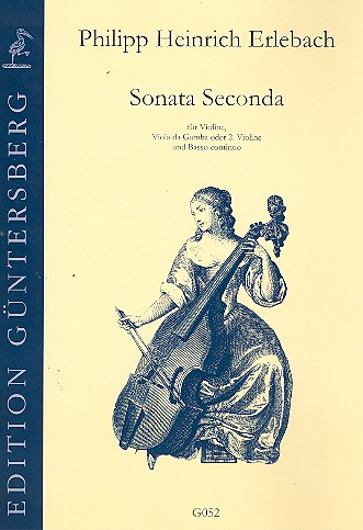Sonata seconda für Violine,  Viola da gamba (Violine 2) und Bc  Partitur und Stimmen