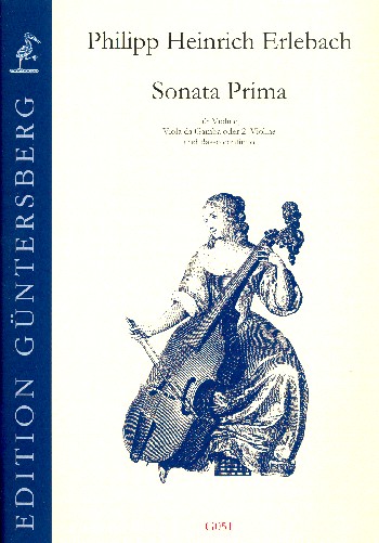 Sonata prima für Violine,  Viola da gamba (Violine 2) und Bc  Partitur und Stimmen